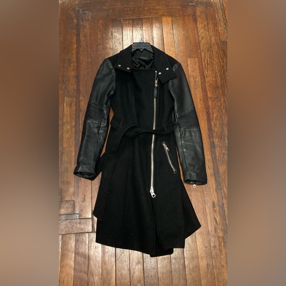 Mackage black wool / leather coat